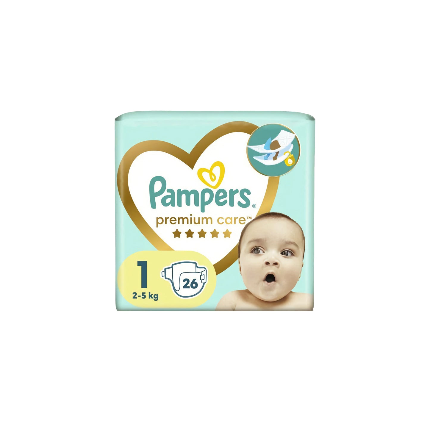 „Pampers Premium Care“ sauskelnės (1 dydis, 2-5 kg, 26 vnt.)