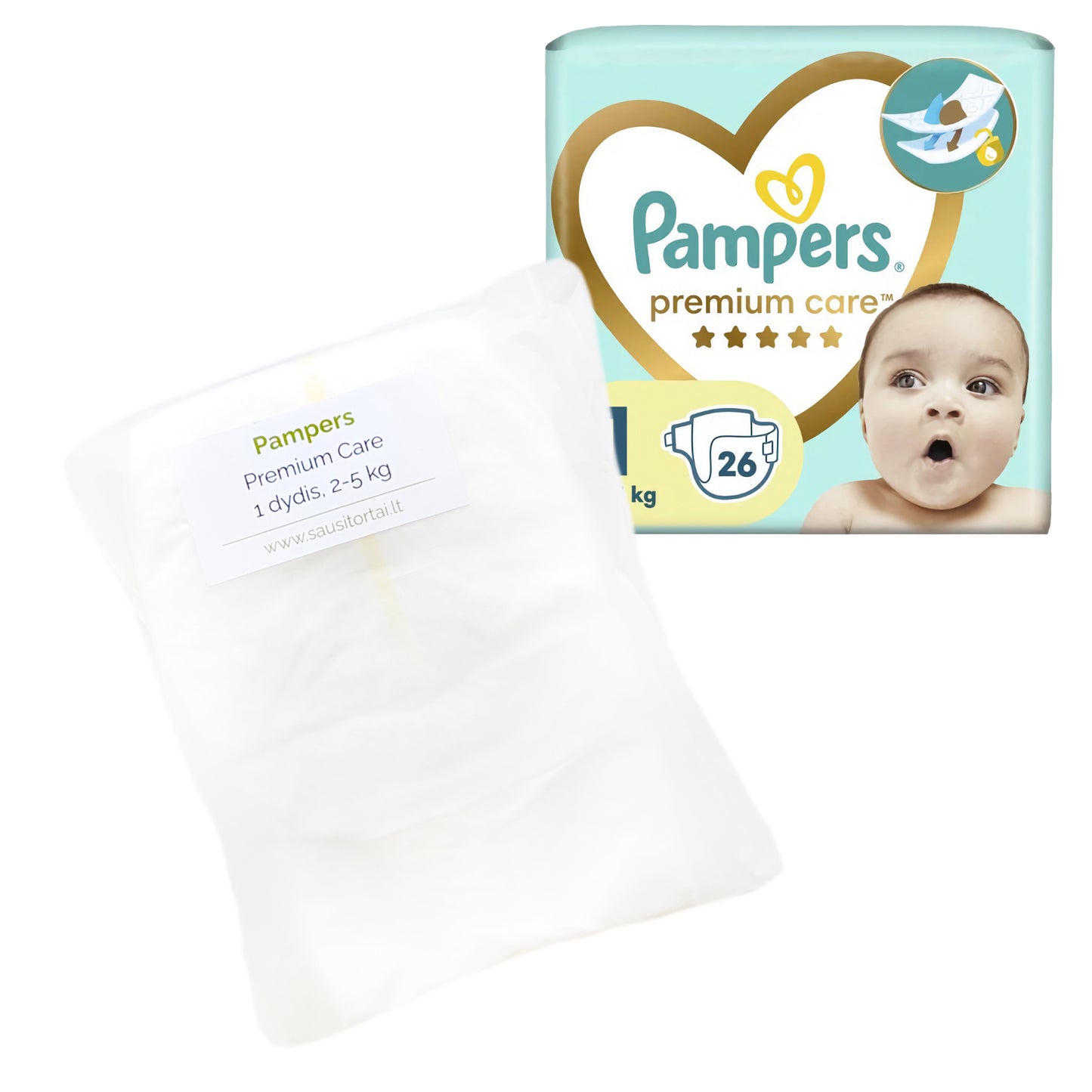 „Pampers Premium Care“ sauskelnės vienetais (2-5 kg, 3 vnt.)