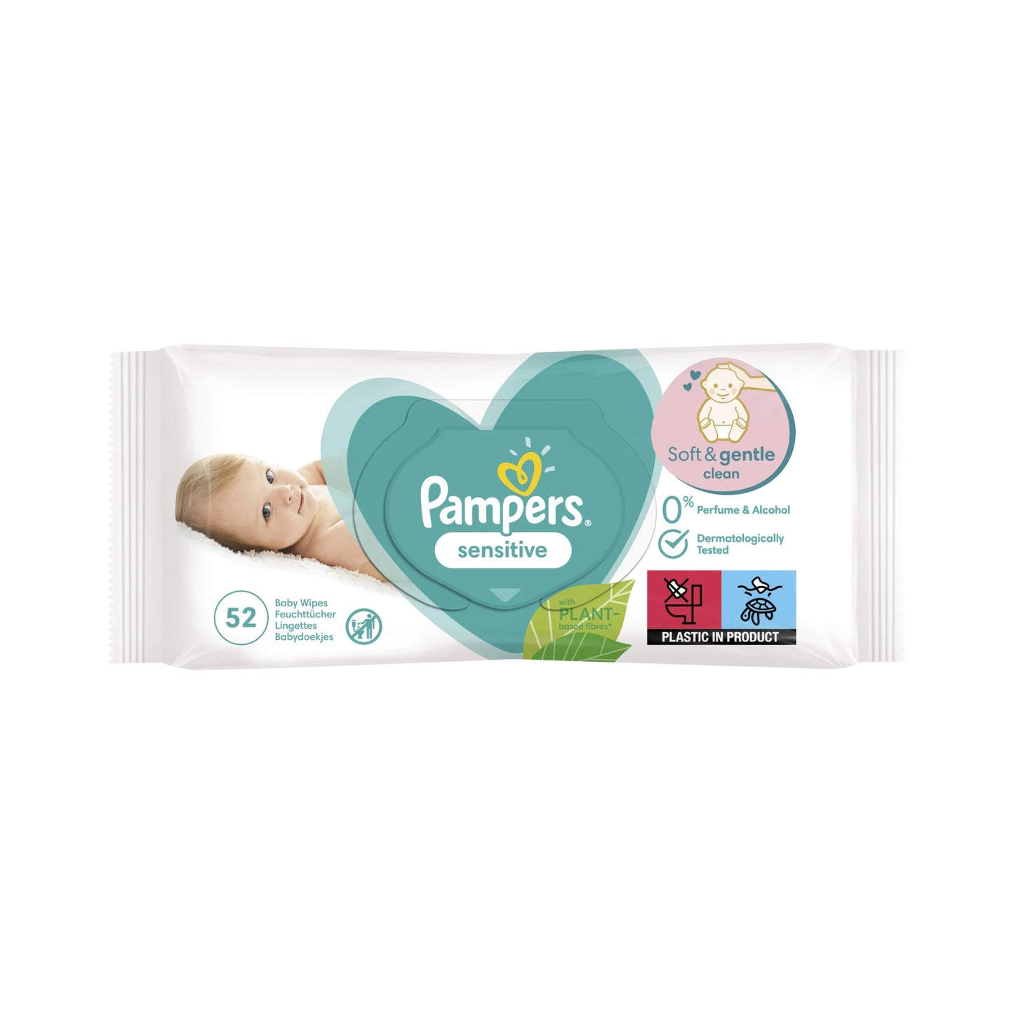 Pampers Sensitive drėgnos servetėlės (52 vnt.)