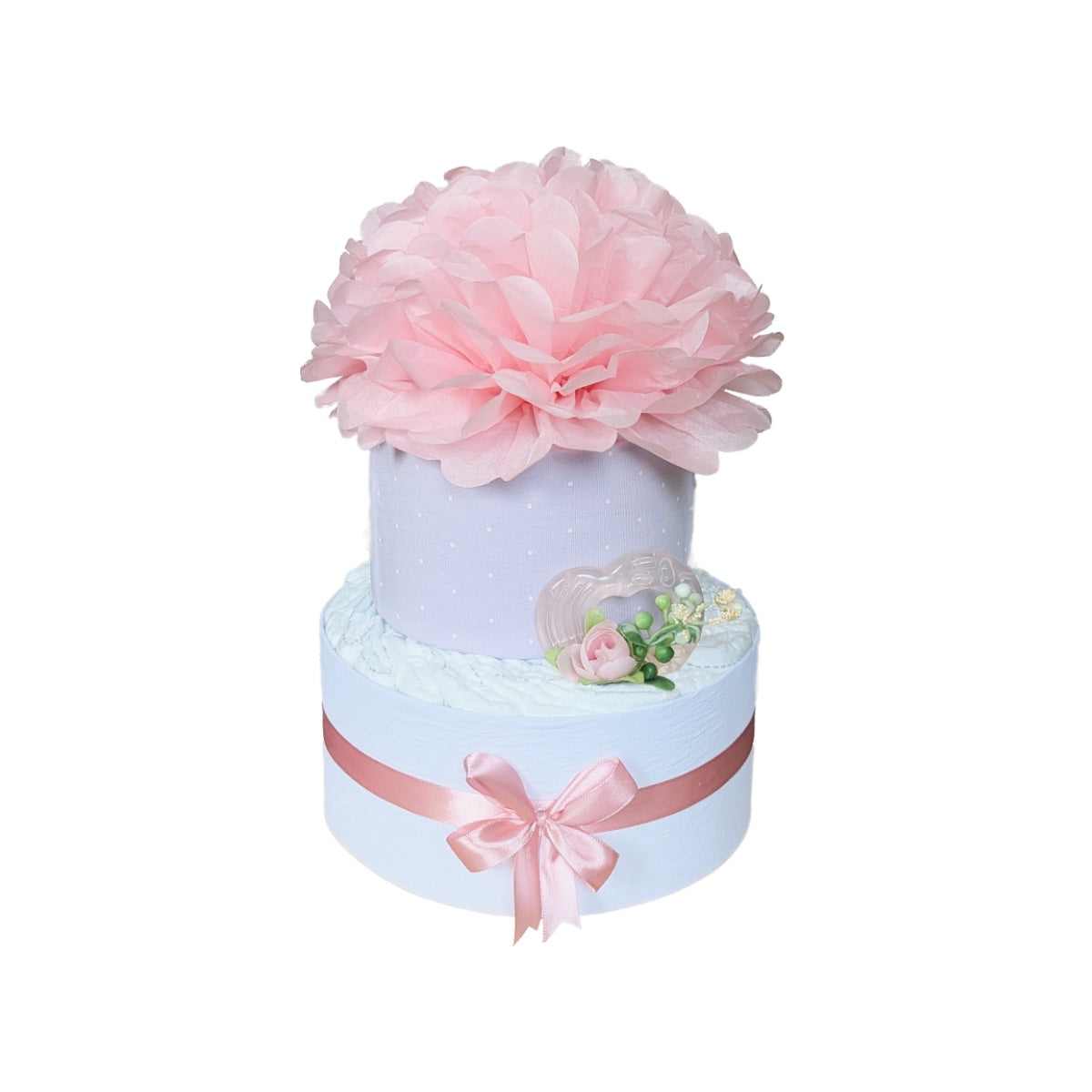 Sauskelnių tortas „Švelnus rožinis sapnas"