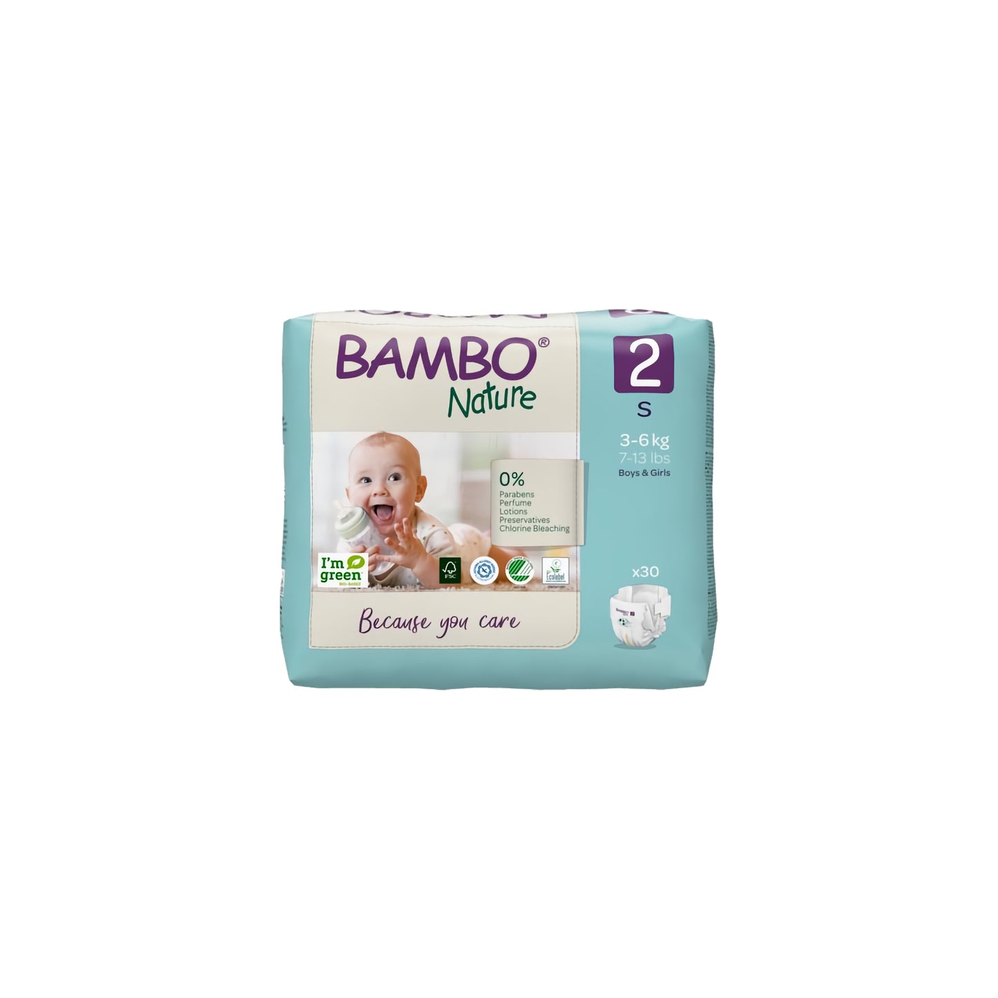 „Bambo Nature“ sauskelnės (2 dydis, 3-6 kg, 30 vnt.)