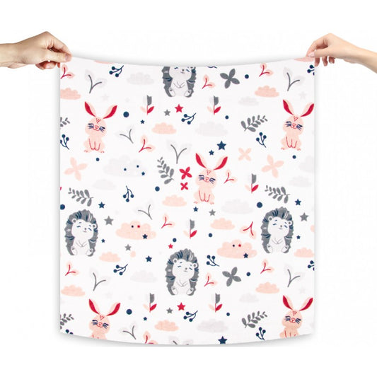 Flanelinių vystyklų rinkinys „Ežiukas rausvame miške“ (70x80 cm) - 3 vnt.