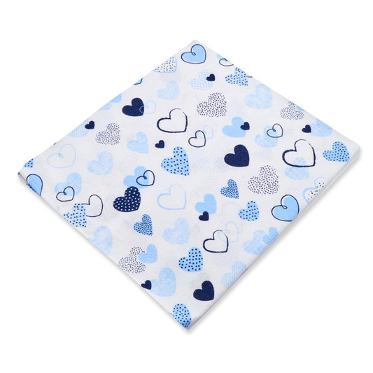 Flanelinių vystyklų rinkinys „Melsvos širdelės“ (70x80 cm) - 3 vnt.