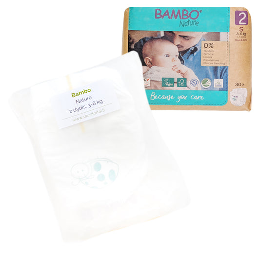 „Bambo Nature“ sauskelnės vienetais (3-6 kg, 3 vnt.)