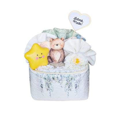 Naujagimio dovanų krepšelis "Labas, Meile"