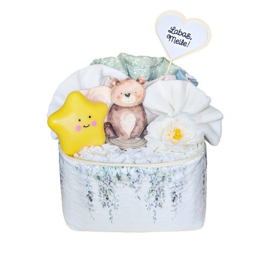 Naujagimio dovanų krepšelis "Labas, Meile"