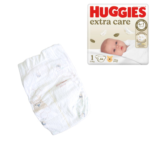 „Huggies Extra Care“ sauskelnės vienetais (2-5 kg, 1 vnt.)