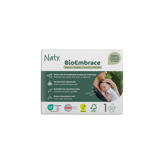 „Naty BioEmbrace“ sauskelnės (1 dydis, 2-5 kg, 25 vnt.)