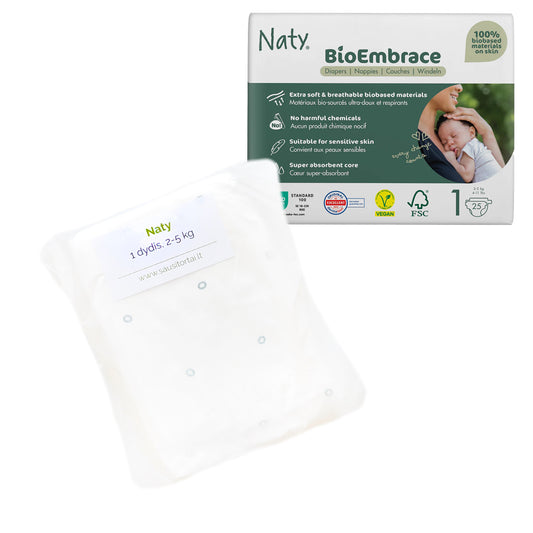 „Naty“ sauskelnės vienetais (2-5 kg, 3 vnt.)