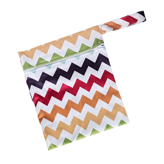 Baltas neperšlampamas maišelis 20x25 cm su zigzagais