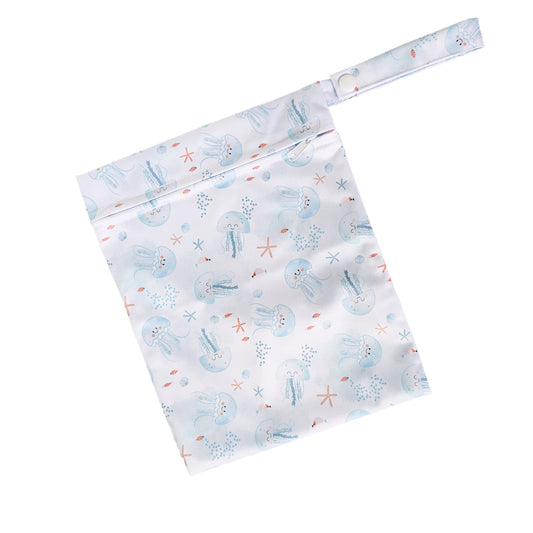 Baltas neperšlampamas maišelis 20x25 cm su medūzomis