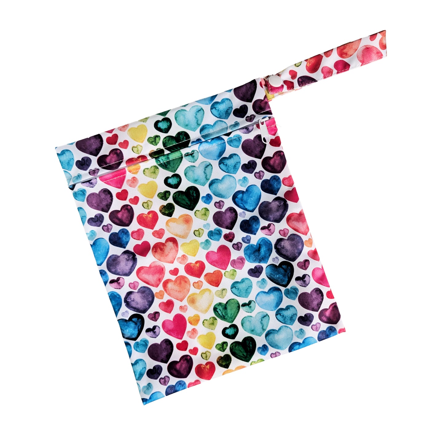 Spalvotas neperšlampamas maišelis 20x25 cm su širdelėmis