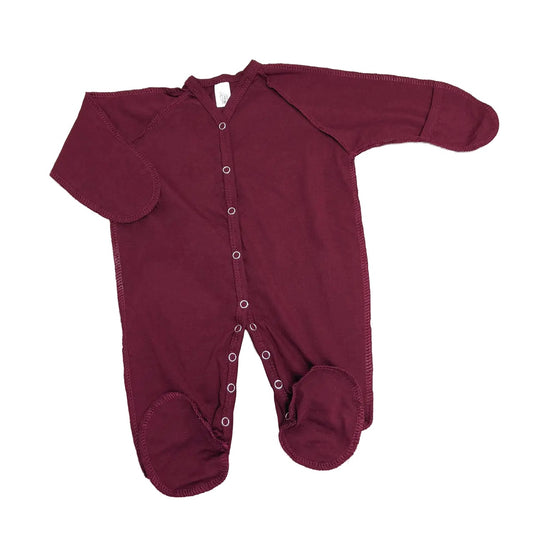 Vyšninis medvilninis šliaužtinukas kūdikiui su išvirkščiomis siūlėmis