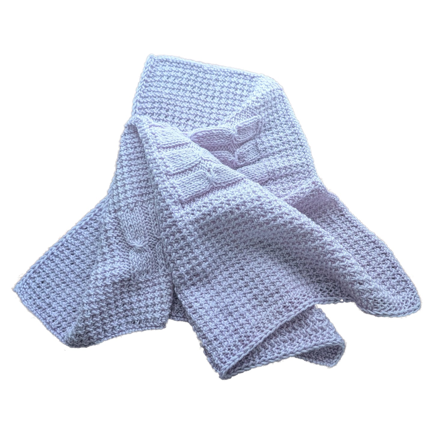 Rankų darbo alyvinis merino vilnos pledas lovytei – praktiška dovana kūdikiui palankynoms - 75x65 cm.