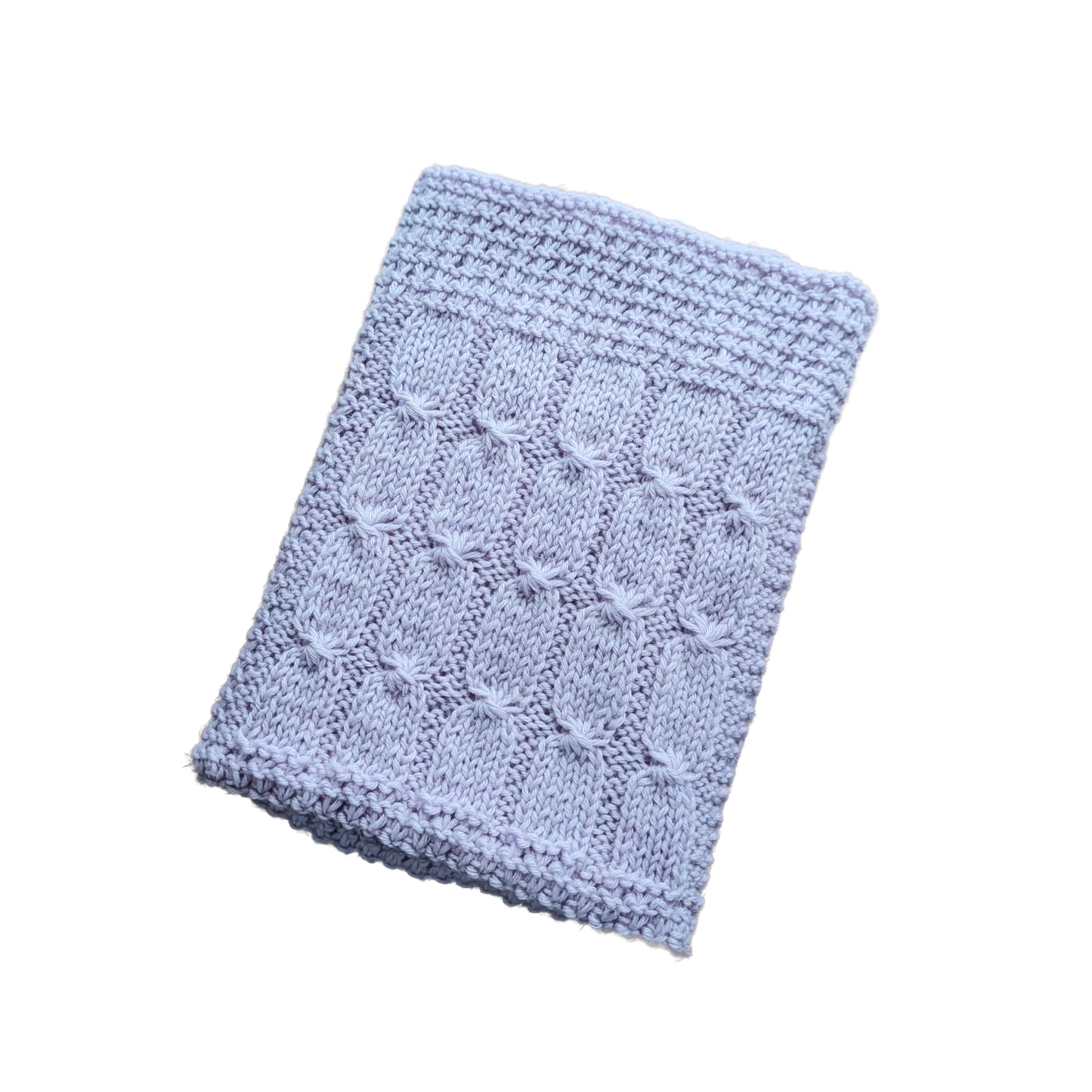Rankų darbo alyvinis merino vilnos pledas lovytei – praktiška dovana kūdikiui palankynoms - 75x65 cm.
