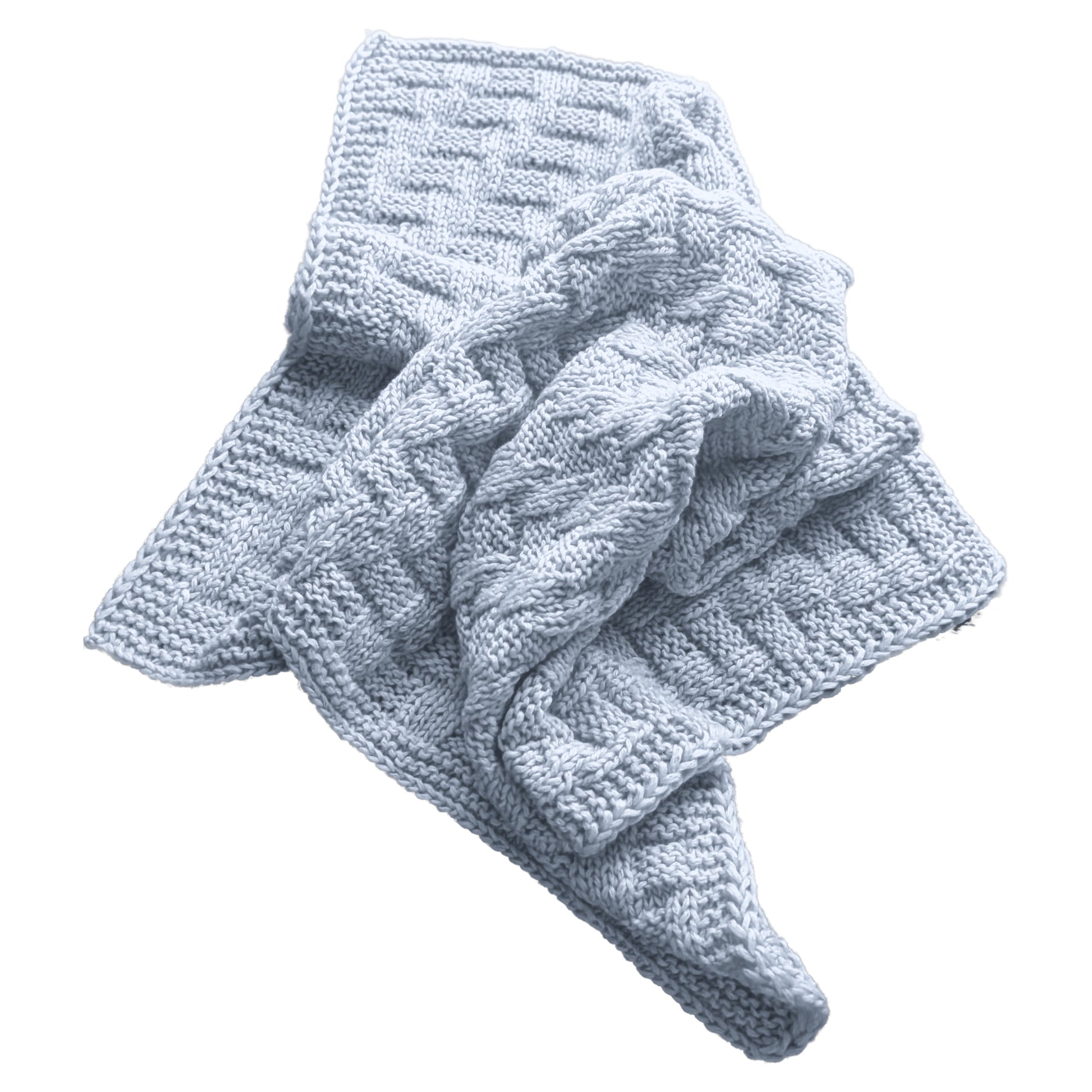 Rankų darbo pilkas merino vilnos pledas lovytei – praktiška dovana kūdikiui palankynoms - 85x65 cm.