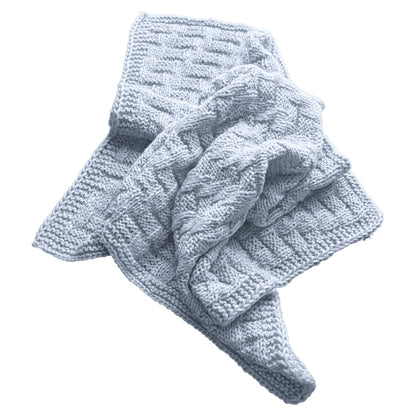 Rankų darbo pilkas merino vilnos pledas lovytei – praktiška dovana kūdikiui palankynoms - 85x65 cm.