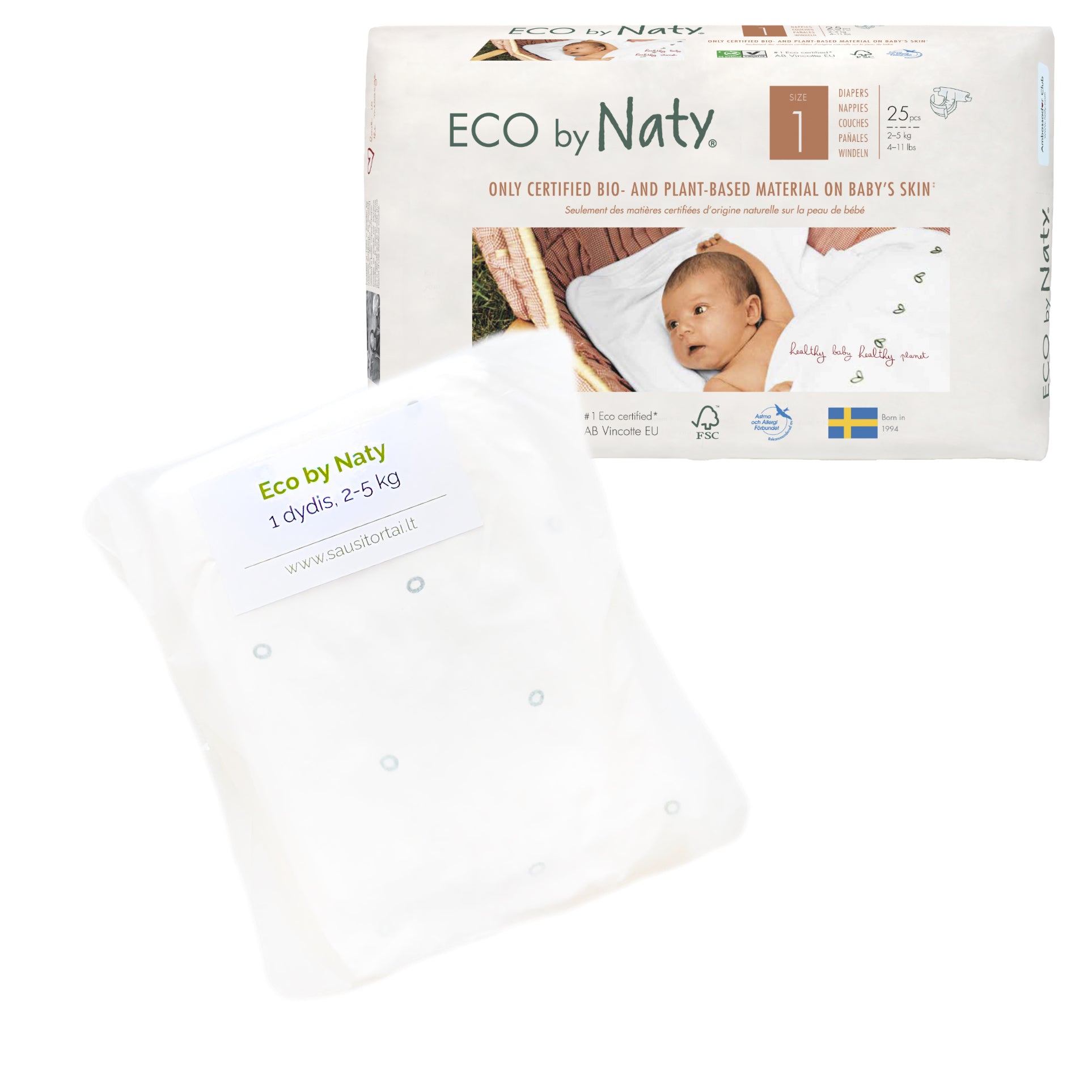 Eco by Naty sauskelnes pavyzdziai 1 dydis