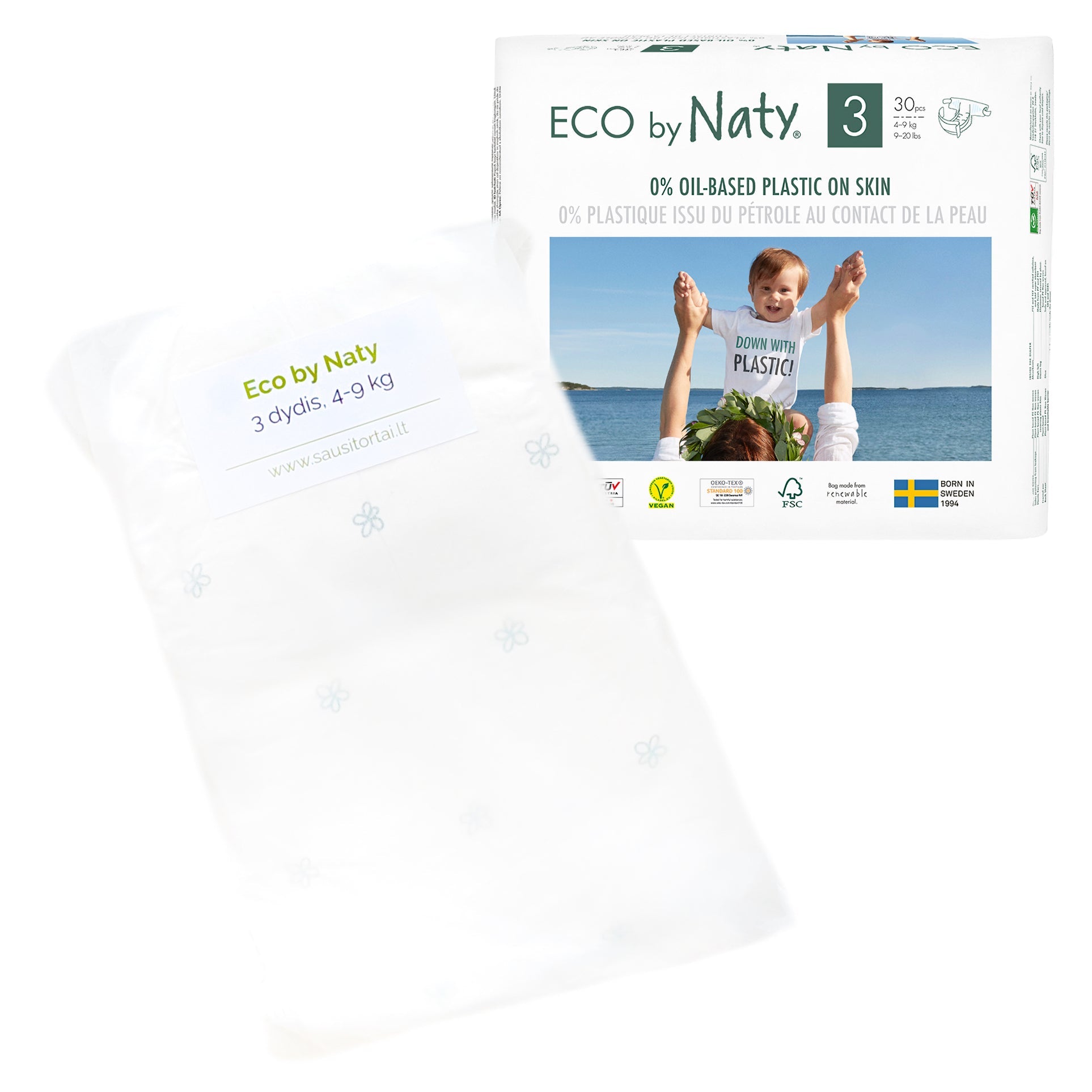 Eco by Naty sauskelnes pavyzdziai 3 dydis