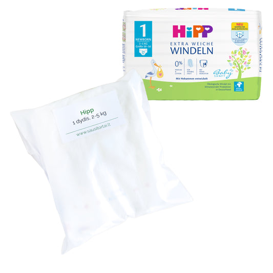 „Hipp“ sauskelnės vienetais (1 dydis, 2-5 kg, 3 vnt.)