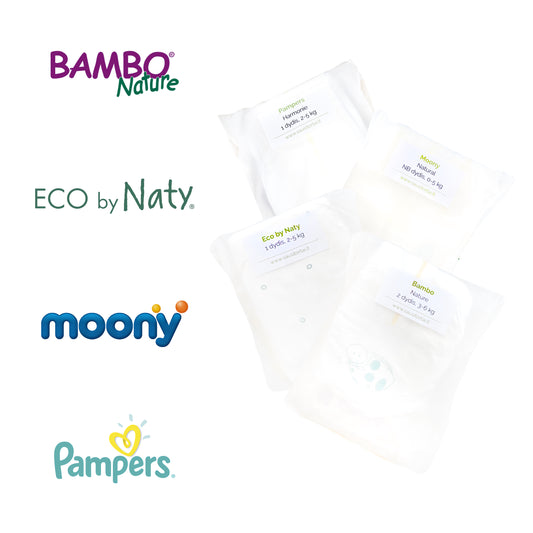 Bambo Nature, Eco by Naty, Moony Natural, Pampers Harmonie